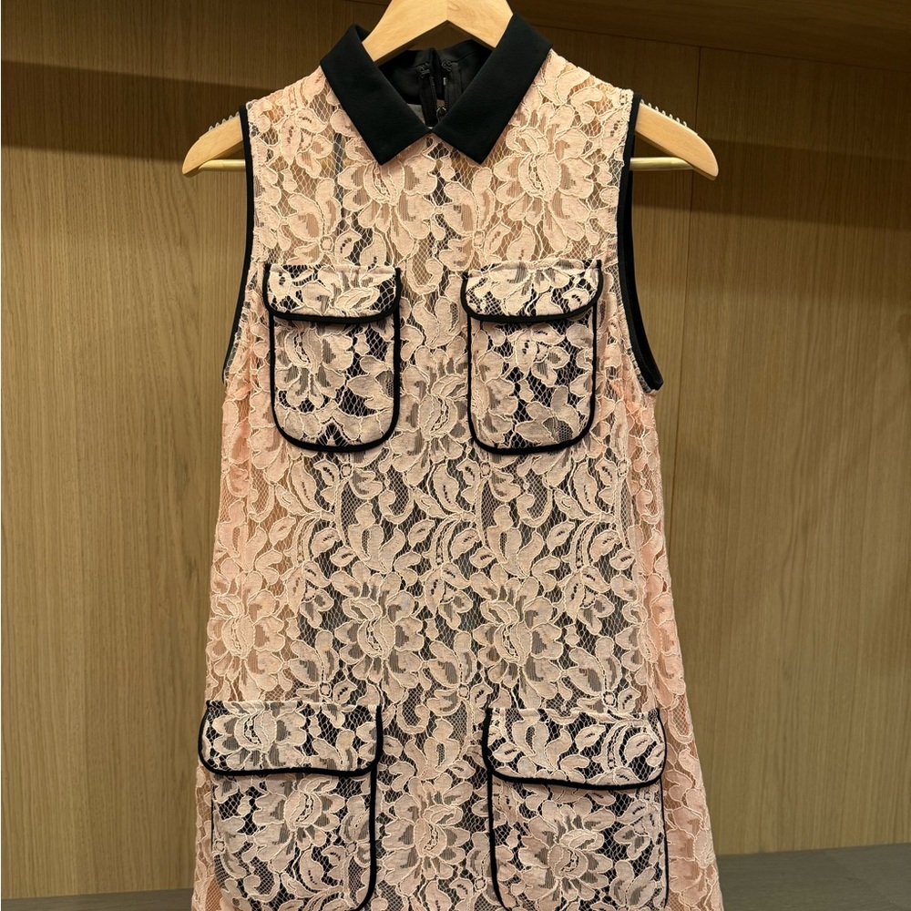MSGM Elegant Black and Pink Lace dress